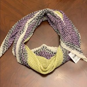 J Jill Pleated Purple and Green Scarf